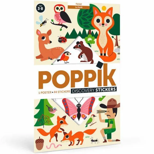POSTER EDUCATIF LA FORET + 60 STICKERS 3-8 ANS