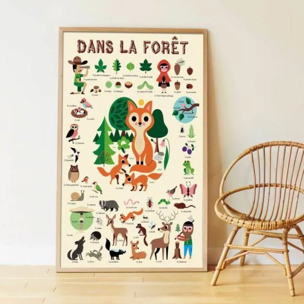 POSTER EDUCATIF LA FORET + 60 STICKERS 3-8 ANS – Image 6