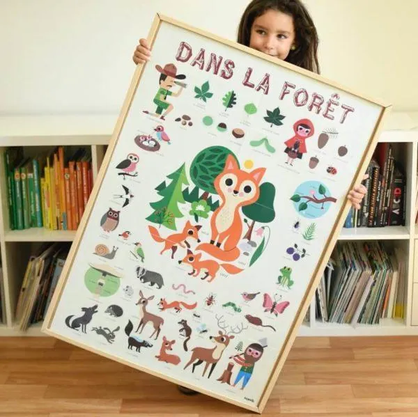POSTER EDUCATIF LA FORET + 60 STICKERS 3-8 ANS – Image 2