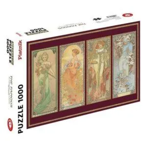 PUZZLE PIATNIK METALLIQUE - A. MUCHA : 4 SAISONS - 1000 PIECES