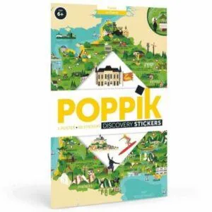 POSTER EDUCATIF CARTE DE FRANCE + 88 STICKERS 6 ANS ET +