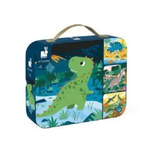 4 PUZZLES EVOLUTIFS JANOD : DINOSAURES 6/9/12/16 PIECES