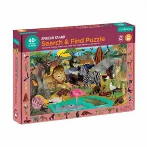 PUZZLE MUDPUPPY - CHERCHE ET TROUVE : AFRICAN SAFARI - 64 PIECES
