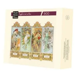 PUZZLE BOIS WILSON - A. MUCHA : LES QUATRE SAISONS - 900 PIECES
