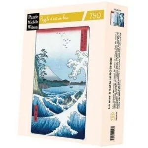 PUZZLE BOIS WILSON - HIROSHIGE : LA MER A SATTA - 750 PIECES