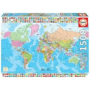 PUZZLE EDUCA : CARTE DU MONDE POLITIQUE - 1500 PIECES