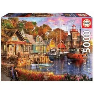 PUZZLE EDUCA : COUCHER DE SOLEIL SUR LE PORT - 5000 PIECES