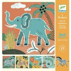 POCHOIRS - ANIMAUX SAUVAGES-DJECO