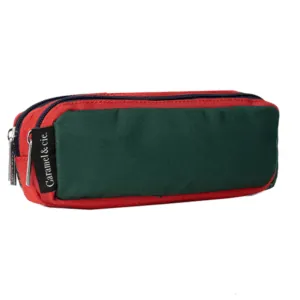 TROUSSE DOUBLE COLOR BLOCK VERT CARAMEL ET CNIE
