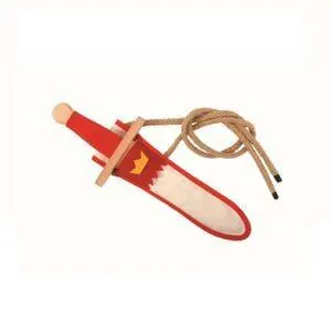 ÉPÉE LANSQUENET ET SON FOURREAU BLANC/ROUGE 30 CM
