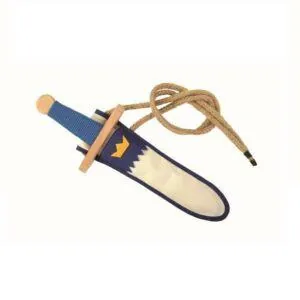ÉPÉE LANSQUENET ET SON FOURREAU BLANC/BLEU 30 CM
