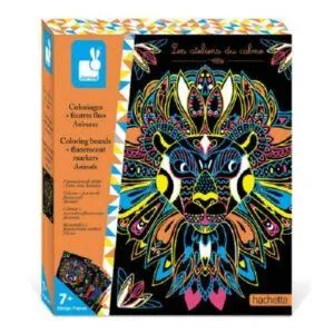 COLORIAGES + FEUTRES FLUO ANIMAUX JANOD