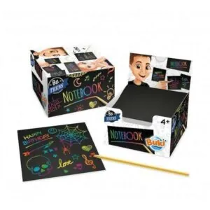 BLOC CARTE A GRATTER NOIRE - BUKI