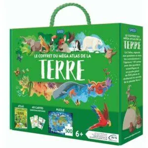 COFFRET SASSI : MEGA ATLAS LA TERRE + PUZZLE 500 PIECES + QUIZZ