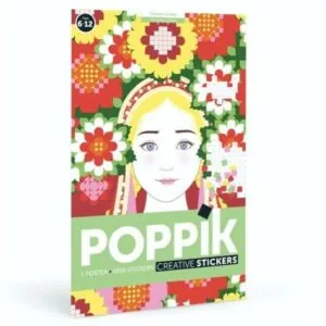 MON POSTER EN STICKERS COURONNE FLEUR - POPPIK