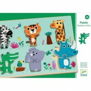 PUZZLE DJECO BOIS ENCASTREMENT : COUCOU CROCO