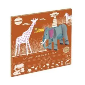 COLORIE ASSEMBLE ET JOUE LA SAVANE - DJECO