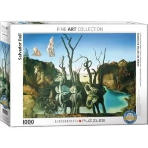 PUZZLE EUROGRAPHICS - BEAUX-ARTS - S. DALI : CYGNES REFLETANT DES ELEPHANTS - 1000 PIECES