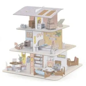 COLORIE ASSEMBLE ET JOUE MAISON DE POUPEE - DJECO
