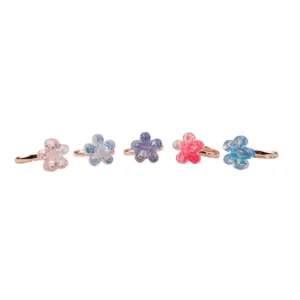 SET 5 BAGUES SHIMMER FLOWER - GREAT PRETENDERS