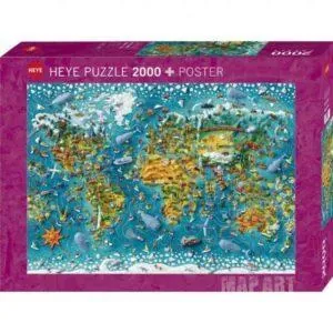 PUZZLE HEYE - MAP ART : MONDE MINIATURE - 2000 PIECES