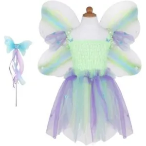 ROBE PAPILLON VERTE AVEC AILES ET BAGUETTE 5-6 ANS - GREAT PRETENDERS