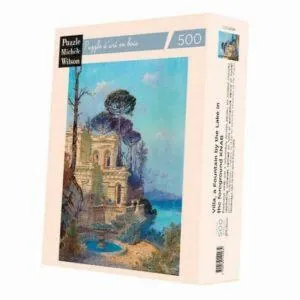 PUZZLE BOIS WILSON - F. KNAB : VILLA AU BORD DU LAC - 500 PIECES