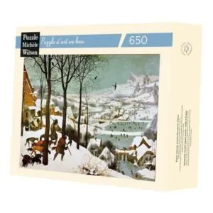 PUZZLE BOIS WILSON - BRUEGEL : CHASSEUR DANS LA NEIGE - 650 PIECES