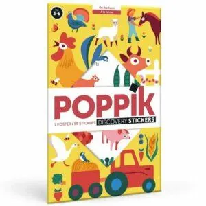 POSTER EDUCATIF FERME + STICKERS - POPPIK