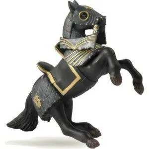 CHEVAL EN ARMURE NOIRE - PAPO