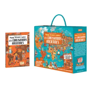 COFFRET SASSI - VOYAGE DECOUVRE EXPLORE : LES CIVILISATIONS ANCIENNES LIVRE + PUZZLE 200 PIECES