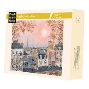 PUZZLE BOIS WILSON - F. DELACROIX : CIEL ROSE EN HIVER - 750 PIECES