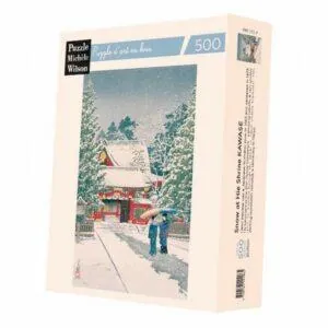 PUZZLE BOIS WILSON - K. HASUI : NEIGE A HIE-JINJA - 500 PIECES