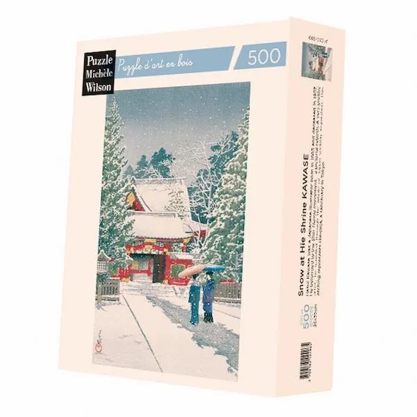 PUZZLE BOIS WILSON - K. HASUI : NEIGE A HIE-JINJA - 500 PIECES