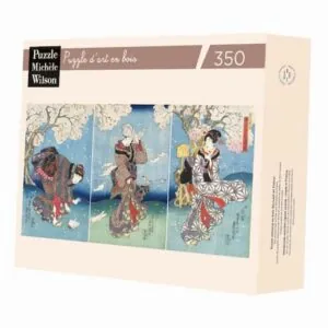 PUZZLE BOIS WILSON - U. KUNISADA : JOUR ORAGEUX SUR LA RIVIERE SUMIDA - 350 PIECES