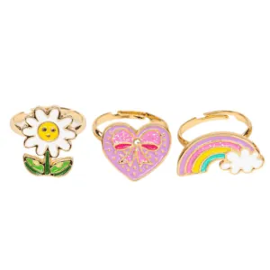 SET DE 3 BAGUES - SPRING FLOWERS - GREAT PRETENDERS