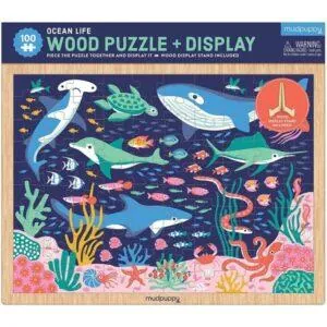 PUZZLE BOIS MUDPUPPY : OCEAN + SUPPORT - 100 PIECES