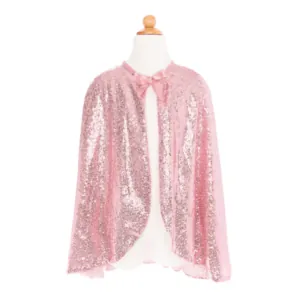 CAPE SEQUIN ROSE - 5-6 ANS - GREAT PRETENDERS