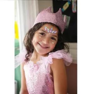 COURONNE DE PRINCESSE SEQUINS ROSE AVEC VOILE GREAT PRETENDERS