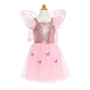 ROBE PAPILLON ROSE  AVEC AILES 5/7 ANS - GREAT PRETENDERS