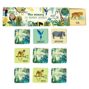 MON MEMORY LES ANIMAUX SAUVAGES 32 PIECES - CARTES D'ART