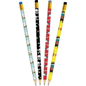 SET DE 4 CRAYONS A PAPIER PIRATES - CARTES D'ART
