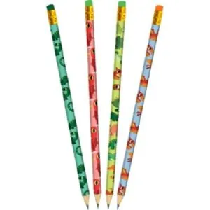 SET DE 4 CRAYONS A PAPIER DINOSAURES - CARTES D'ART