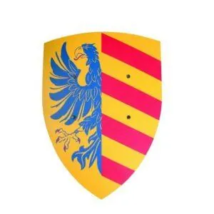 BOUCLIER LANCELOT BLEU JAUNE 36x50CM
