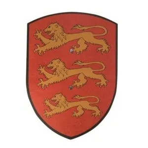 BOUCLIER RICHARD COEUR DE LION JAUNE ET ROUGE  27X37CM