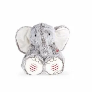PELUCHE ELEPHANT NOA GRIS - ROUGE KALOO