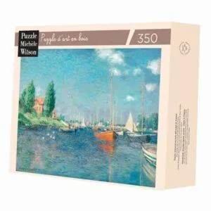 PUZZLE BOIS WILSON - C. MONET : LES BATEAUX ROUGES ARGENTEUIL - 350 PIECES