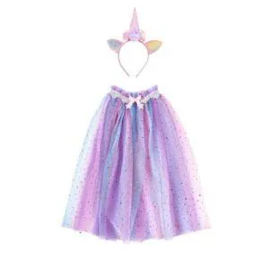 CAPE LICORNE ARC-EN-CIEL AVEC COIFFE 4/6 ANS - GREAT PRETENDERS