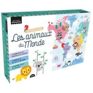 MON COFFRET DECOUVERTE : JE DECOUVRE LES ANIMAUX DU MONDE - AUZOU