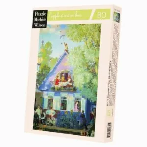 PUZZLE BOIS WILSON - B. KOUSTODIEV : LA MAISON BLEUE - 80 PIECES